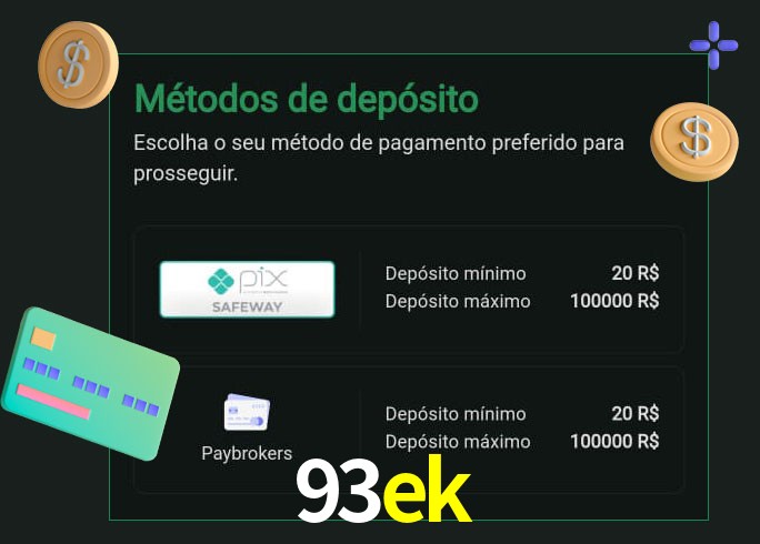 O cassino 93ek oferece uma grande variedade de métodos de pagamento